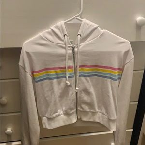 Cropped rainbow hoodie